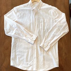 Frank & Oak Jasper shirt in pale pink. EUC! Men’s Large Slim 💯 organic cotton!!